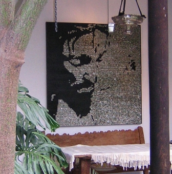 CRISTO ONE – 2006 CRISTO ONE – 2006 - Guatemalan coins and stainless steel nails on four black stained boards - 68” x 68”