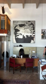 ROME – 2006 – SOYKA’S ROME – 2006 – SOYKA’S - Guatemalan coins and stainless steel nails on four black stained boards - 80” x 80”