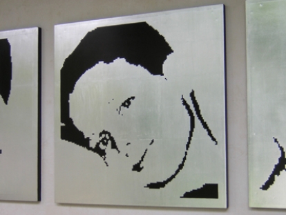 BENJAMIN – 2005 BENJAMIN – 2005 - Mahogany boards with carbon black stain, glue and silver leaf – 36” x 36”