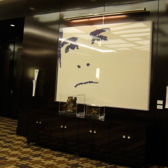 EDUARDO IN BLUE DICE – 2011 - Cosmopolitan Hotel EDUARDO IN BLUE DICE – 2011 - Cosmopolitan Hotel – Las Vegas - Casino dice on white lacquered panel – 95” x 71”