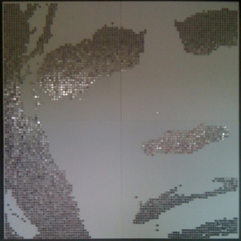 MAK TWO – 2013 MAK TWO – 2013 - Guatemalan coins and stainless steel nails on four white lacquered boards - 80” x 80” – N/A